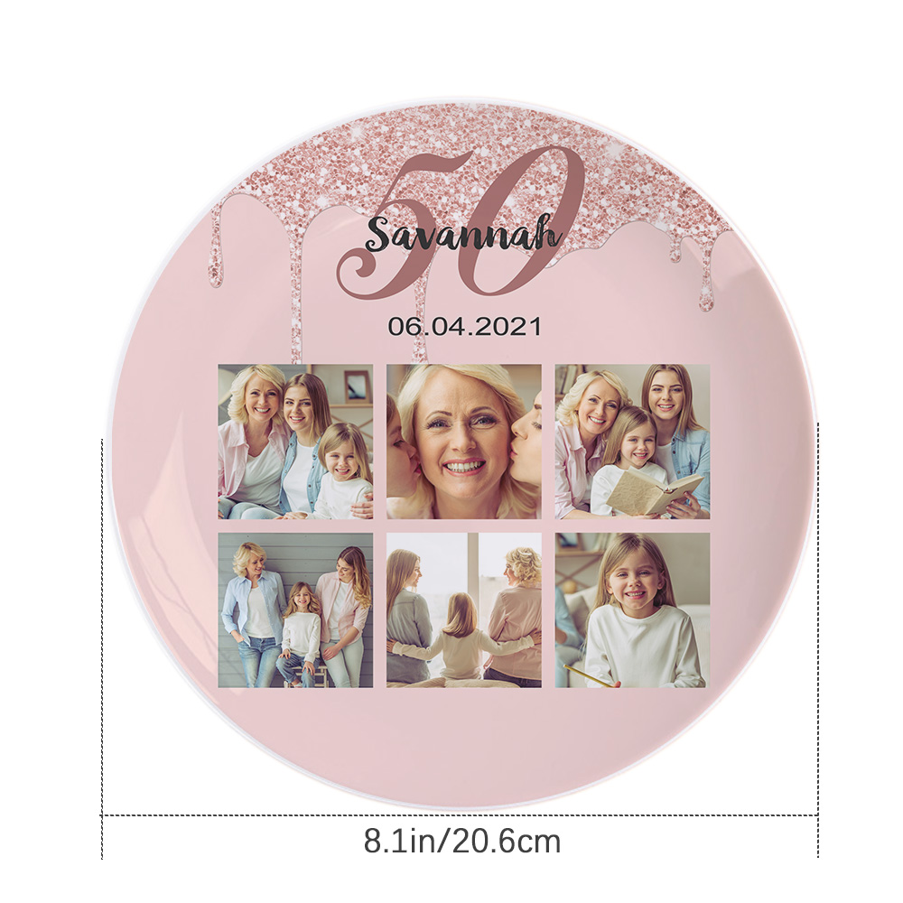 Personalized Mother's Day Plates Birthday Dinnerware Ceramics Plate-Blongser