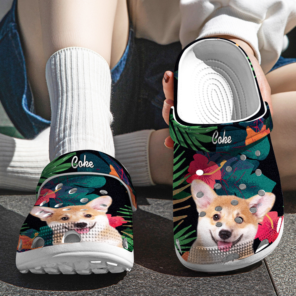 Personalized Pet Portrait Clog with Name Funny Clogs Slipper Birthday Gift for Pet Lover-Blongser