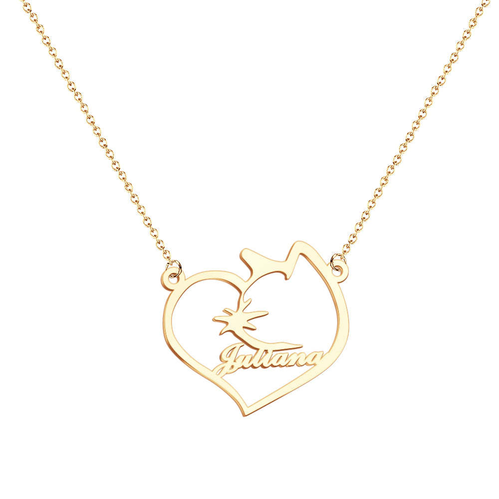 Personalized Name Heart Pet Memorial Necklace Memorial Gift for Her-Blongser