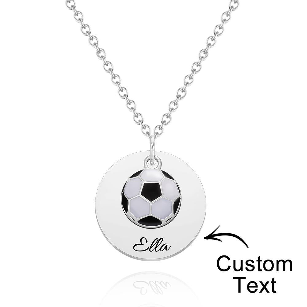 Custom Engraved Necklace Soccer Sport Creative Gifts-Blongser