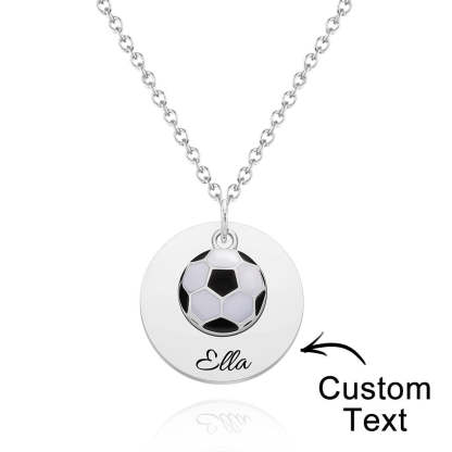 Custom Engraved Necklace Soccer Sport Creative Gifts-Blongser