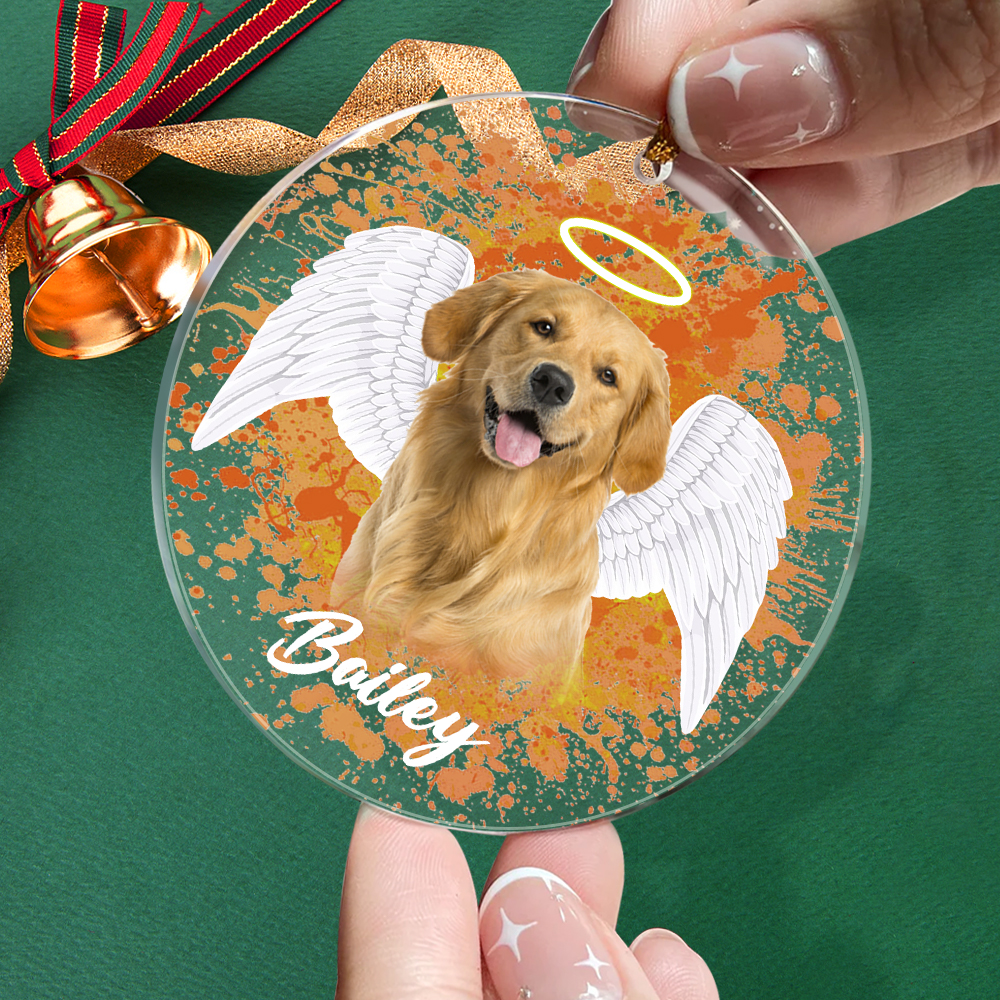 Personalized Pet Memorial Photo Ornament Christmas Tree Decoration Gift for Pet Lovers-Blongser