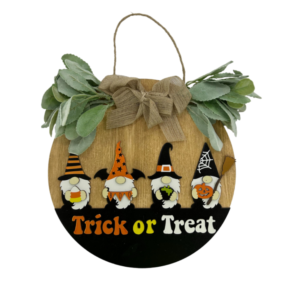 Halloween Welcome Sign for Front Door Farmhouse Wreath Porch Decor Hanging Decoration Gifts-Blongser