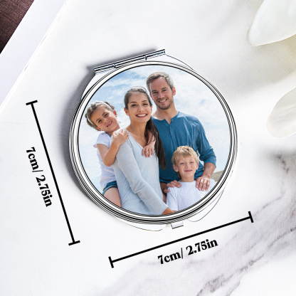 Personalized Photo Compact Portable Mirror Travel Birthday Gift for Her-Blongser