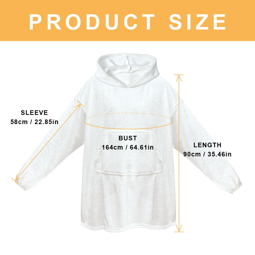 Custom Hoodie Blanket with Pocket Personalized Oversized Hoodie Sweatshirt-Blongser