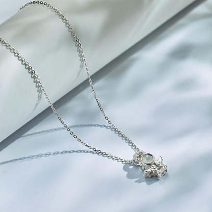 Personalized Guardian Angel Color Photo Projection Necklace-Blongser