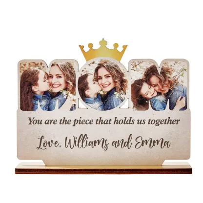 Custom Mom Wooden Plaque Personalized Photo Mom Sign for Mother's Day Gifts-Blongser