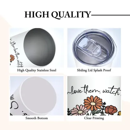 Personalized Wildflowers 20oz Name Skinny Tumbler with Straw Appreciation Gift for Teacher Back to School Gift-Blongser