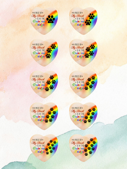 Personalized Heart Pet Ornament A Piece Of My Heart Is At The Rainbow Bridge Ornament for Pet Memorial Gift-Blongser