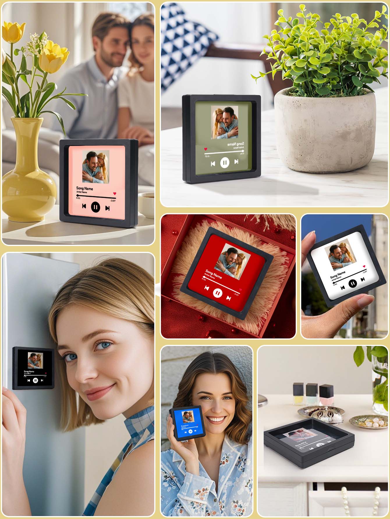 Personalized Photo Music Fridge Magnet for Unique Home Decor-Blongser