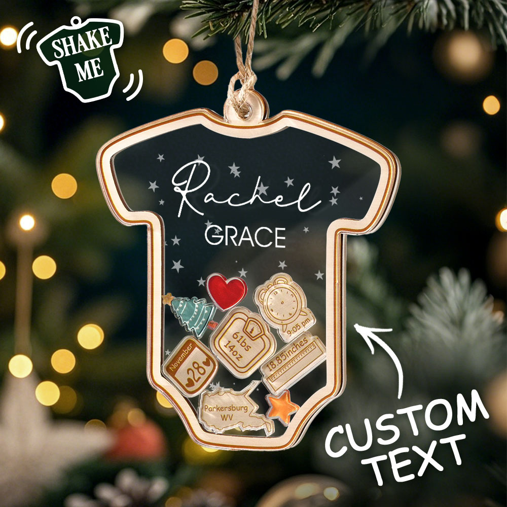 Personalized Baby's First Christmas Ornament 4D Shake Babies Ornament for New Baby Gift-Blongser