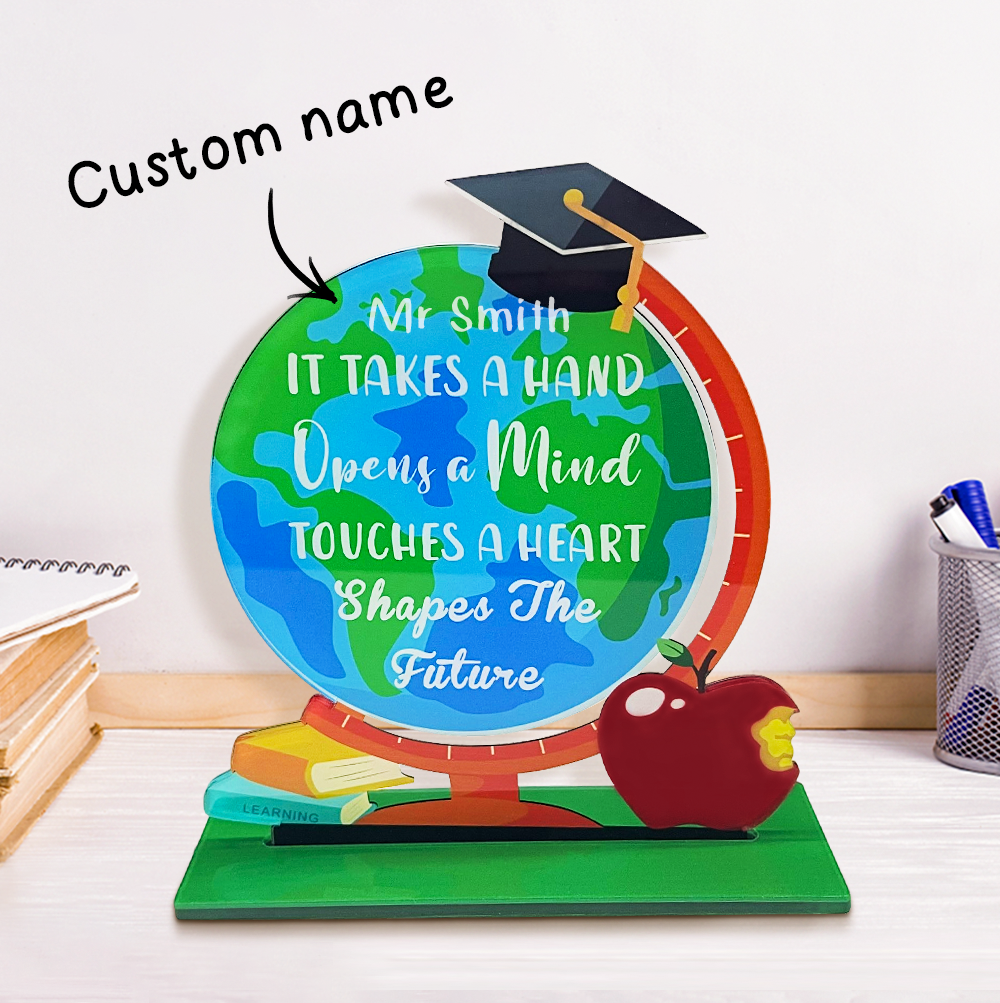 Custom Acrylic Globe Table Sign Teacher Appreciation Decoration-Blongser