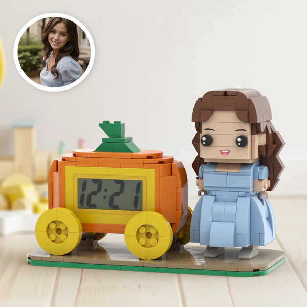 Xmas Gifts Custom Brick Figures Clock Personalized Brick Pumpkin & Figures Clock-Blongser