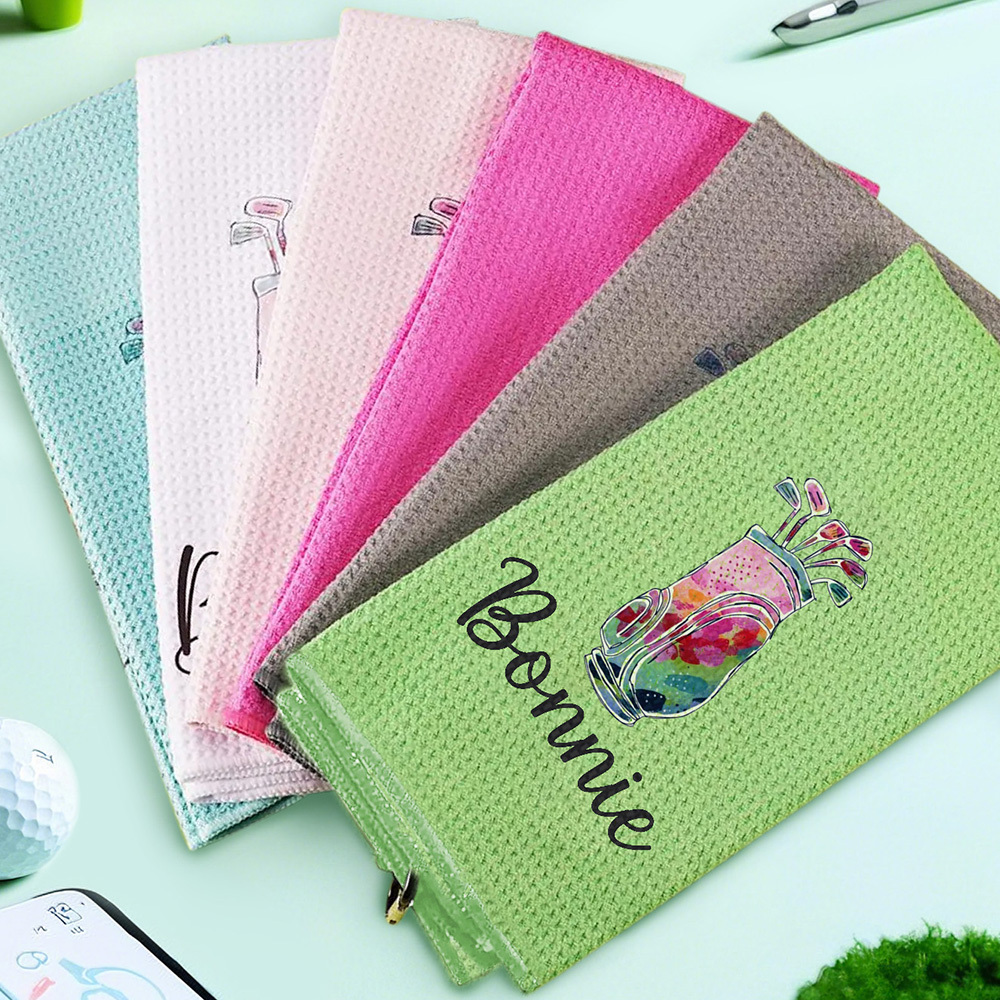 Personalized Golf Towel with Hanging Clip Golfing Clubs Golf Towel Gift for Golf Lovers-Blongser