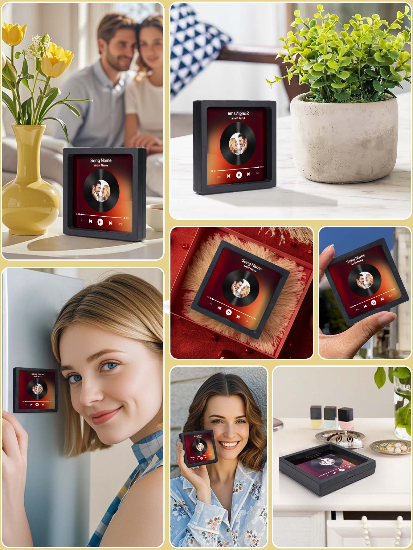 Custom Photo Vinyl Record Music Fridge Magnet for Special Memories-Blongser