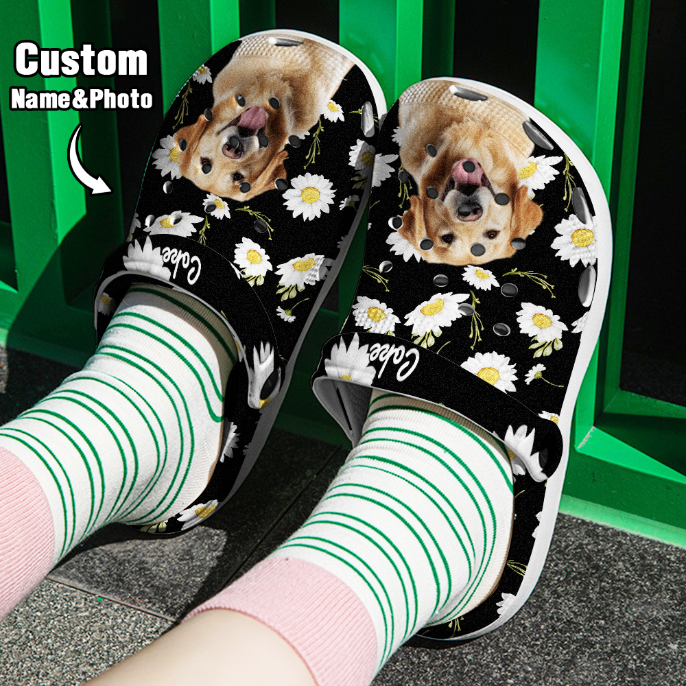 Personalized Pet Portrait Clog Funny Clogs Slipper Birthday Gift for Pet Lover-Blongser