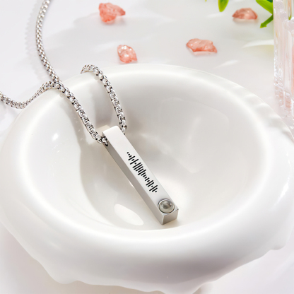 Custom Scannable Music Code Bar Projection Necklace-Blongser
