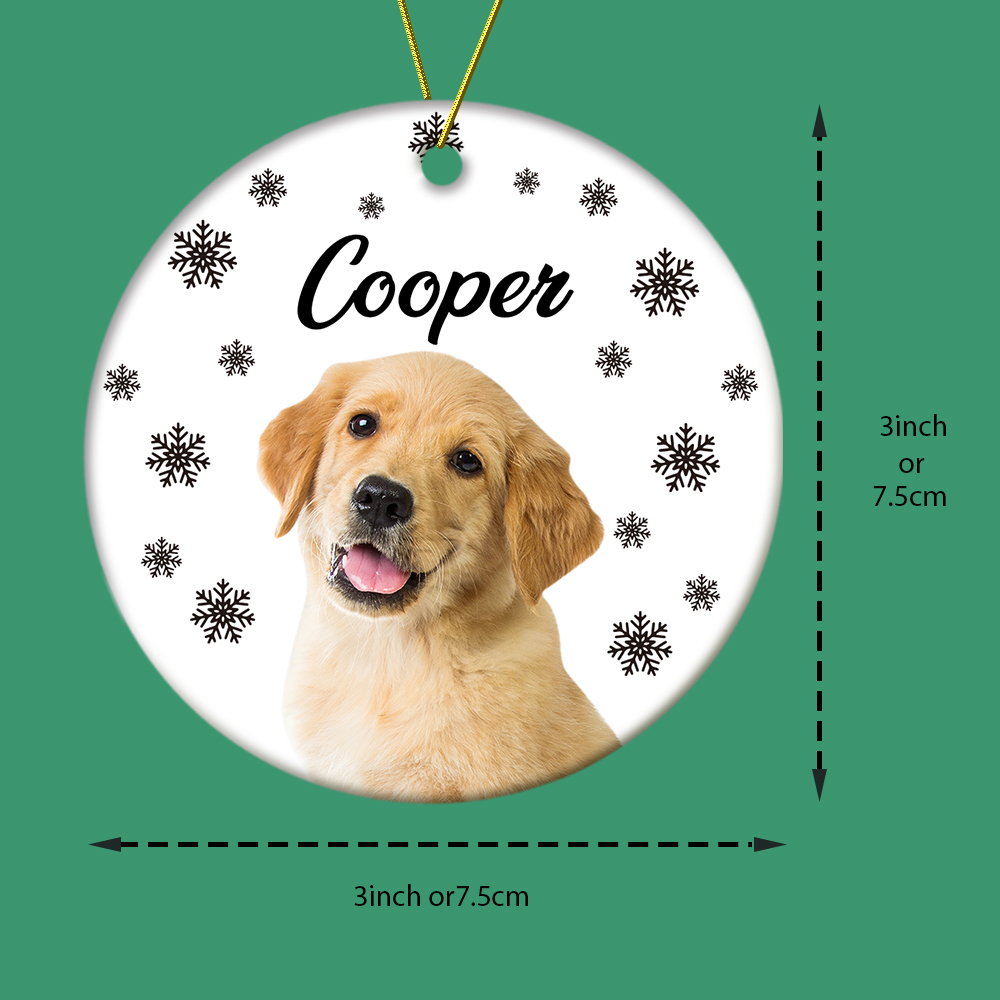 Personalized Photo Ornament with Name Christmas Pet Ornament Gift for Pet Lovers-Blongser