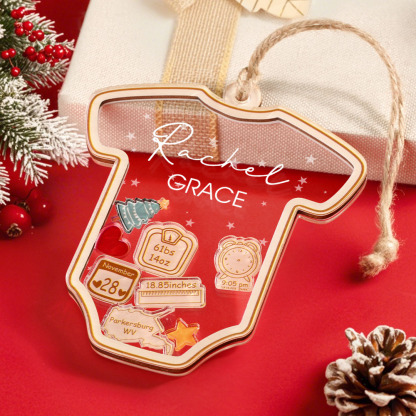 Personalized Baby's First Christmas Ornament 4D Shake Babies Ornament for New Baby Gift-Blongser