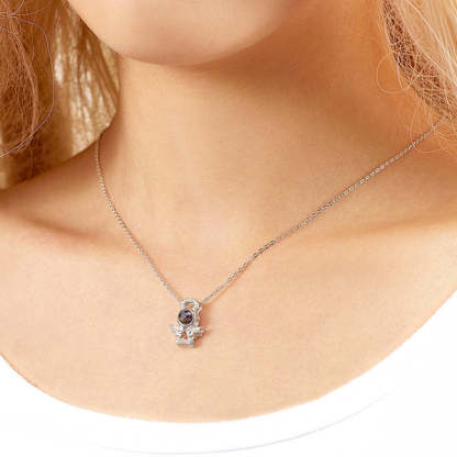 Personalized Guardian Angel Color Photo Projection Necklace-Blongser