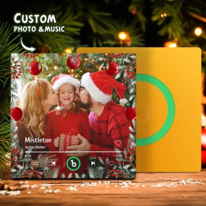 FridgeBeats Frameless Personalized Family Photo Music Fridge Magnet Christmas Gifts for Family Custom Music Magnets Can Play Songs-Blongser