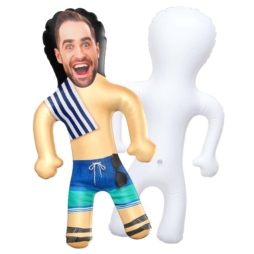Customized balloons Beach Guy Custom Blow Up Doll Inflatable Doll Gag Gift for Bride Grooms Face Doll-Blongser