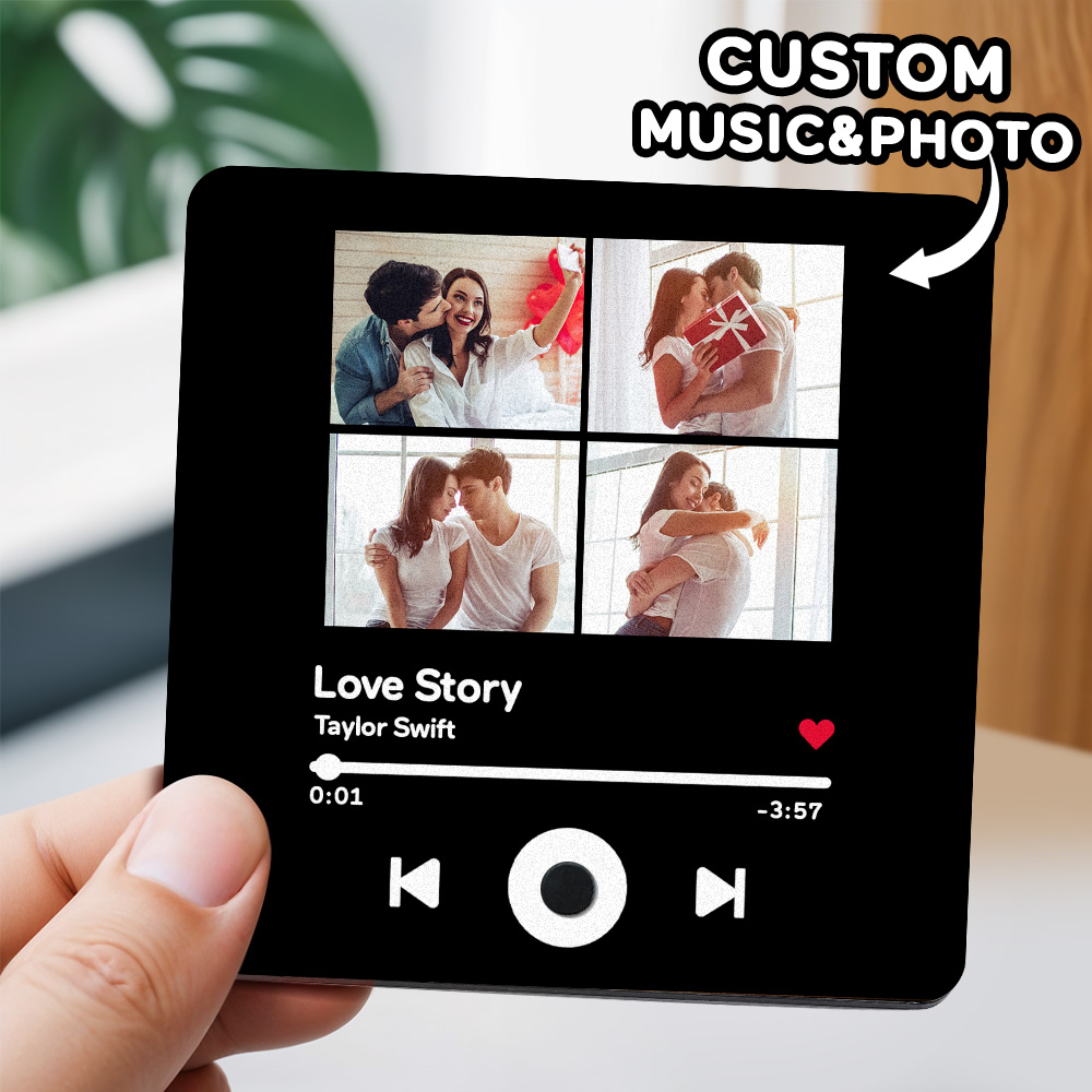 Personalized Photo Music Fridge Magnet Can Play Songs Gift for Her-Blongser