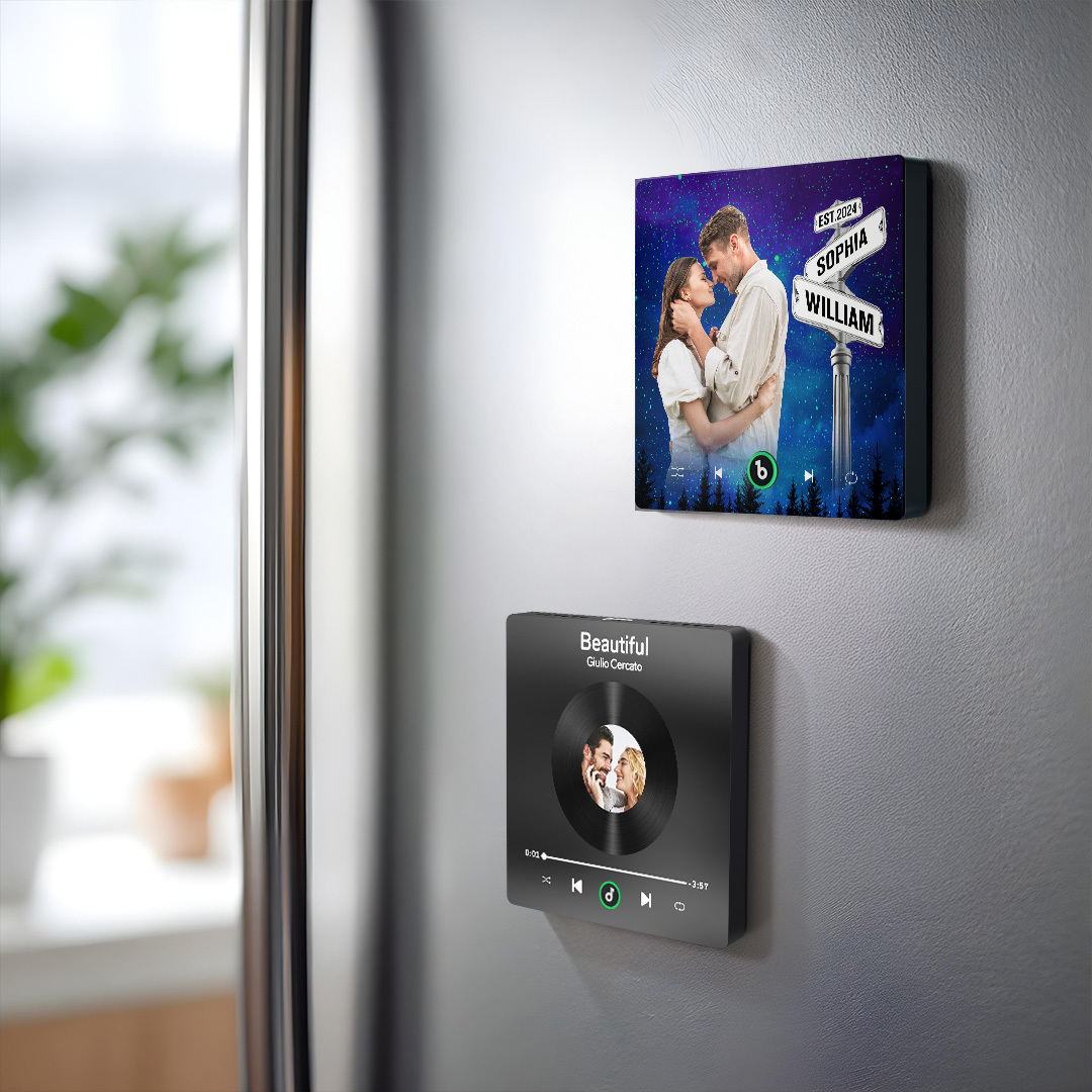 FridgeBeats Frameless New 4.0 Upgrade Custom Music Fridge Magnet Street Sign Style Fridge Magnet Gift for Lover-Blongser