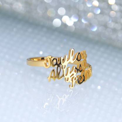 Custom Three Names Ring - 925 Sterling Silver-Blongser