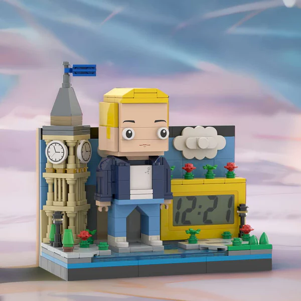 Christmas Gifts Custom Brick Figures Clock Personalized Brick Mini City & Figures Clock-Blongser