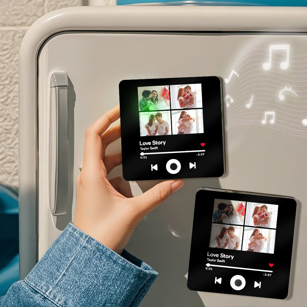 Personalized Photo Music Fridge Magnet Can Play Songs Gift for Her-Blongser