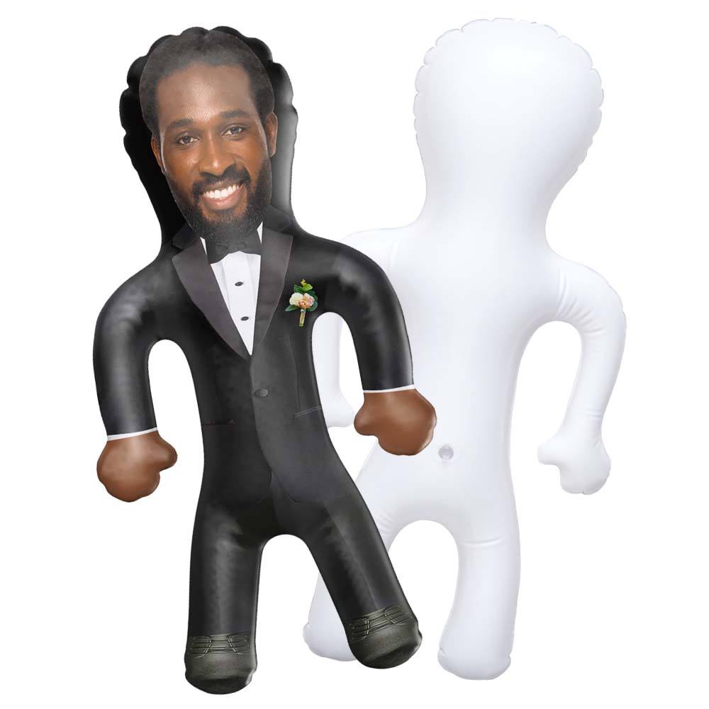 Custom Groom Blow Up Doll Hilarious Bachelorette Party Prop Inflatable Groom Hen Party Gag Gift for Bride Grooms Face Doll Inflatable Doll-Blongser