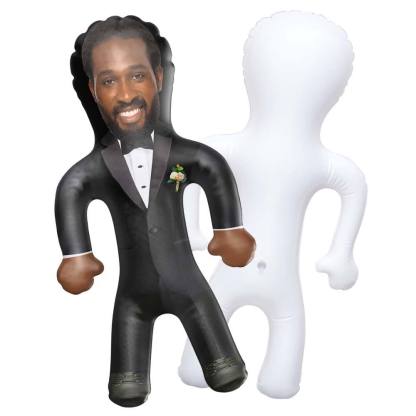 Custom Groom Blow Up Doll Hilarious Bachelorette Party Prop Inflatable Groom Hen Party Gag Gift for Bride Grooms Face Doll Inflatable Doll-Blongser