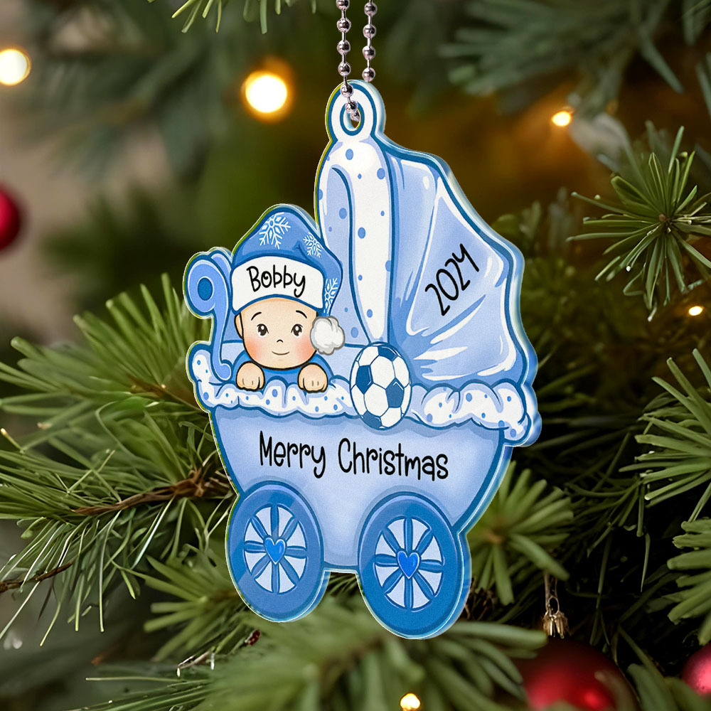 Personalized Baby's First Christmas Ornament Baby Carriage Ornament Gift for Baby-Blongser