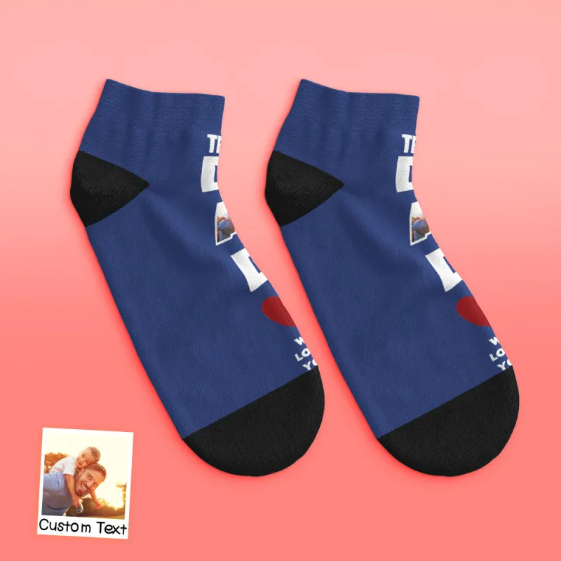 Custom Low Cut Ankle Face Socks Dad We Love You Gifts For Dad-Blongser