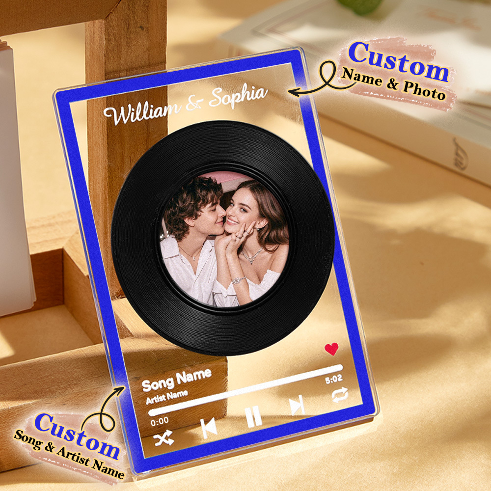 Personalized NFC Vinyl Record Plaque Rotatable Vinyl Record Music Plaque Gift for Lover-Blongser