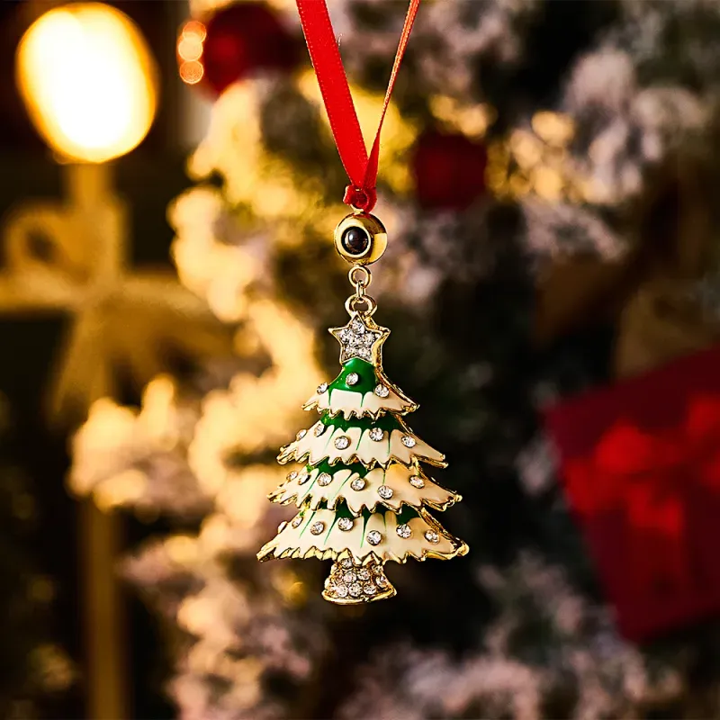 Personalized Photo Projection Ornaments Diamond Hollow Christmas Tree Photo Ornaments Best Gifts for Christmas-Blongser