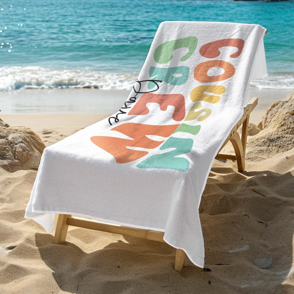 Customizable Beach Towel with Name - Gift for Vacations-Blongser