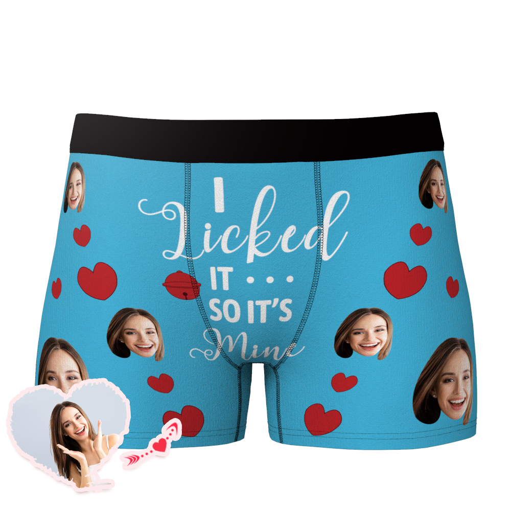 I Licked It So It's Mine Custom Boxer Funny Face Men's Underwear - 6 Colors-Blongser
