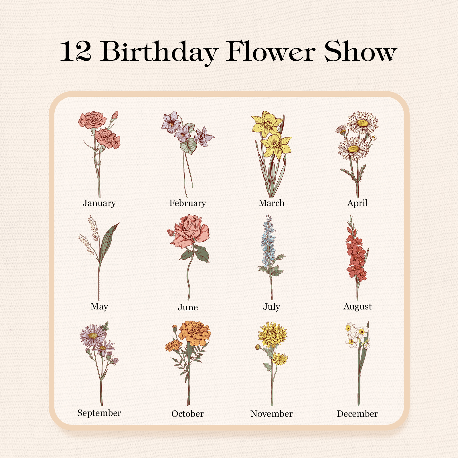 Custom Name Birth Flower Straw Coffee Cup 12oz/350ml - Personalized and Stylish-Blongser