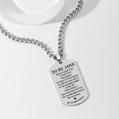 Personalized Engraved Stainless Steel Dog Tag Picture Necklace Gifts for Love-Blongser