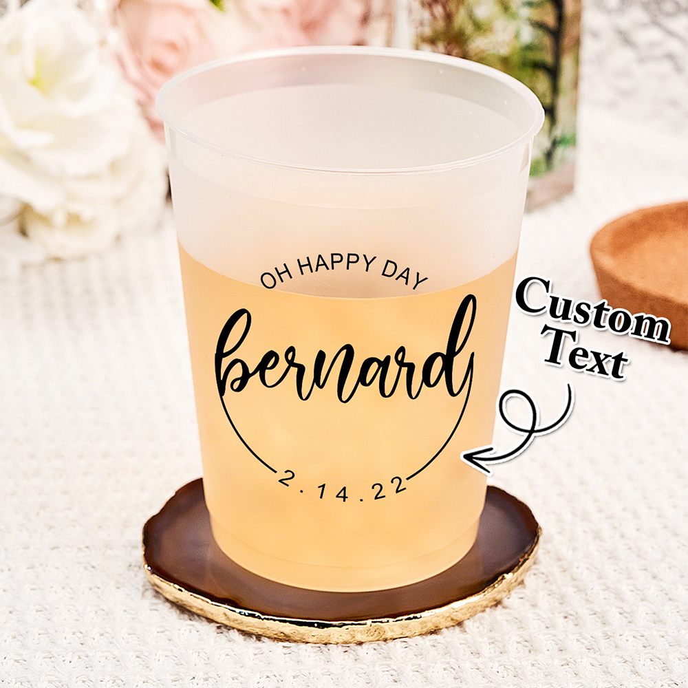 Personalized Disposable Plastic Cups for Bridal Shower Wedding Engagement Party Gift