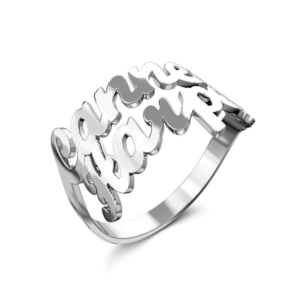 Custom Double Names Ring - 925 Sterling Silver-Blongser