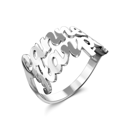 Custom Double Names Ring - 925 Sterling Silver-Blongser