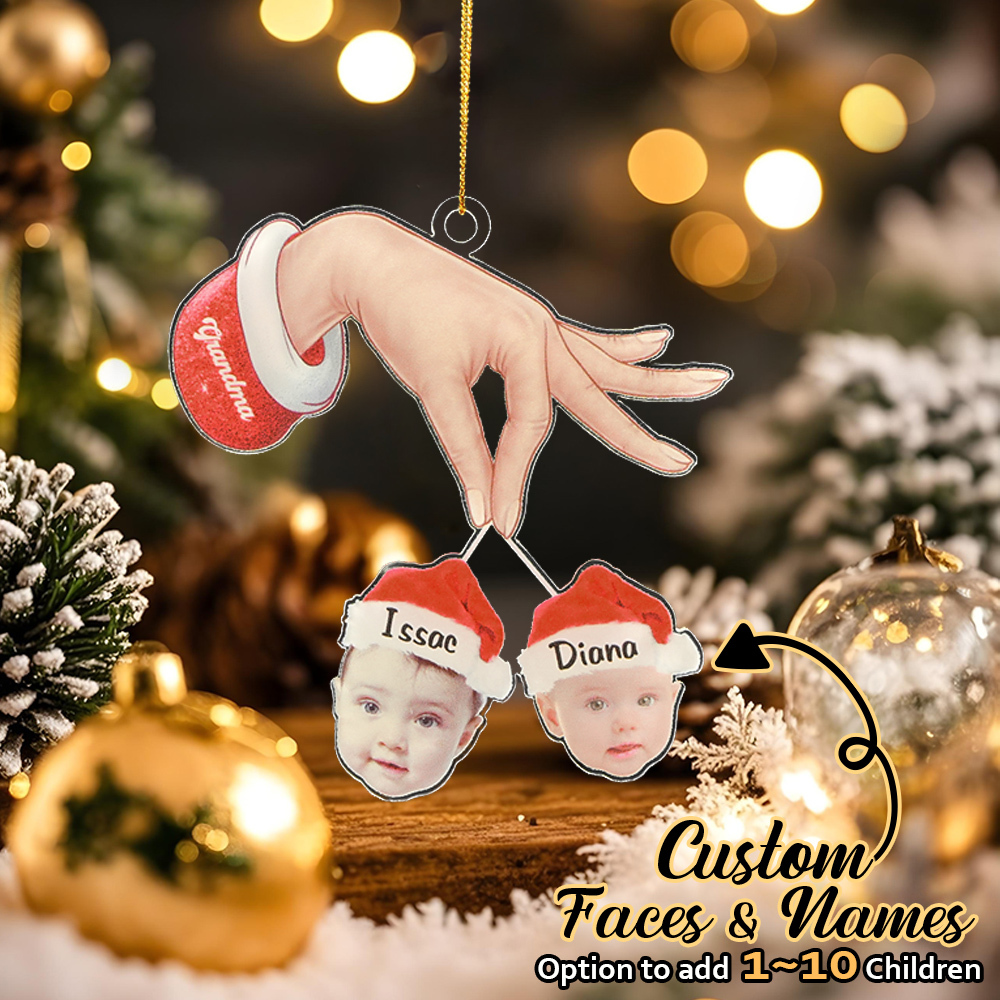 Personalized Grandma Grandkids Christmas Gift Custom Acrylic Funny Christmas Ornament Gifts-Blongser