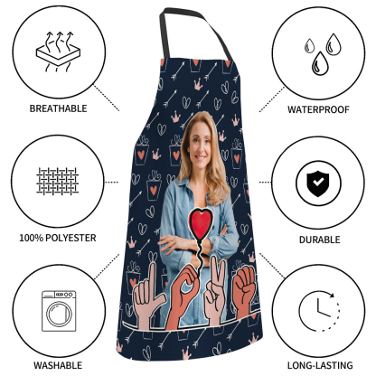 Customised Cooking Apron Personalized Photo I Love You Apron-Blongser