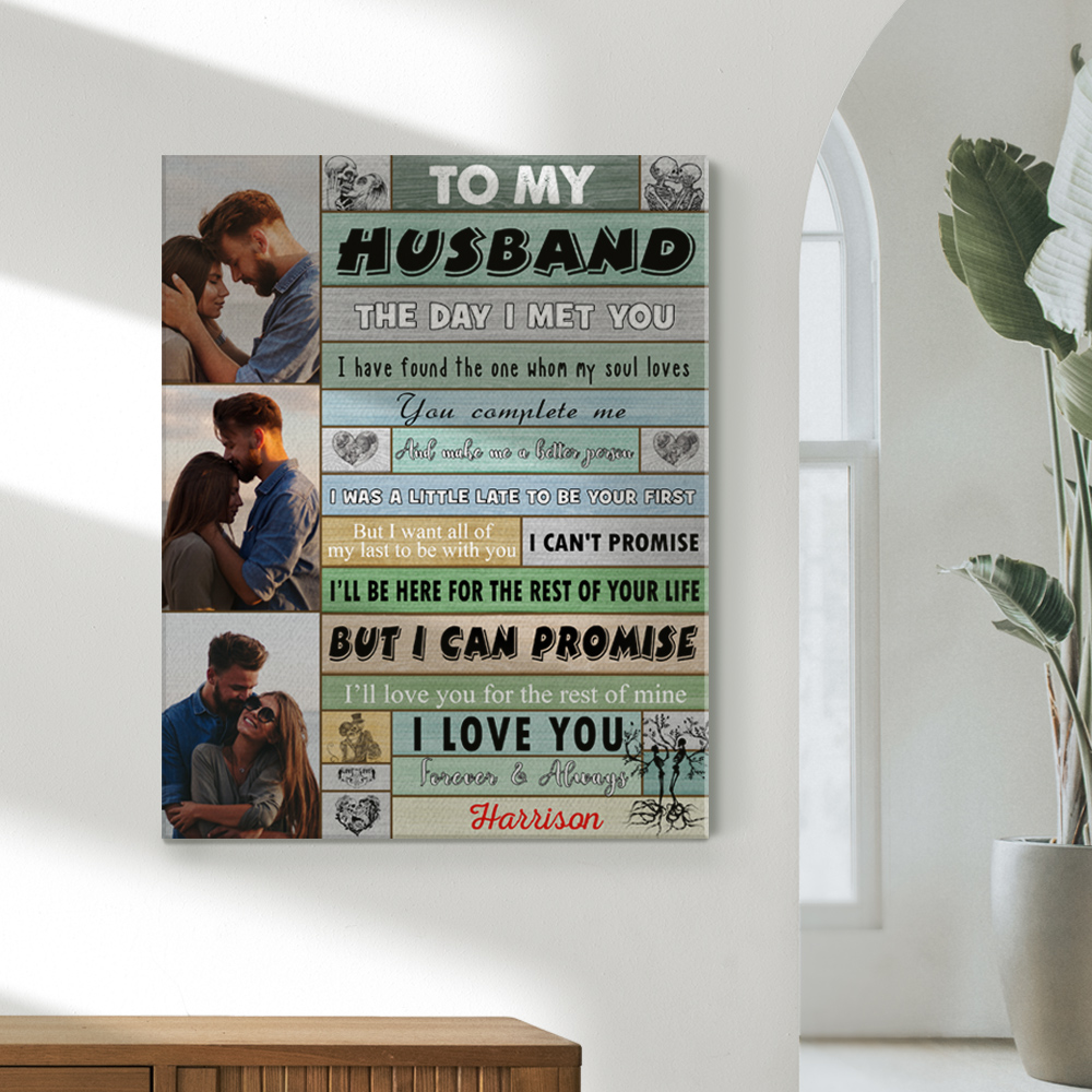 Custom Couple Canvas Prints To My Husband Wall Art Painting-Blongser