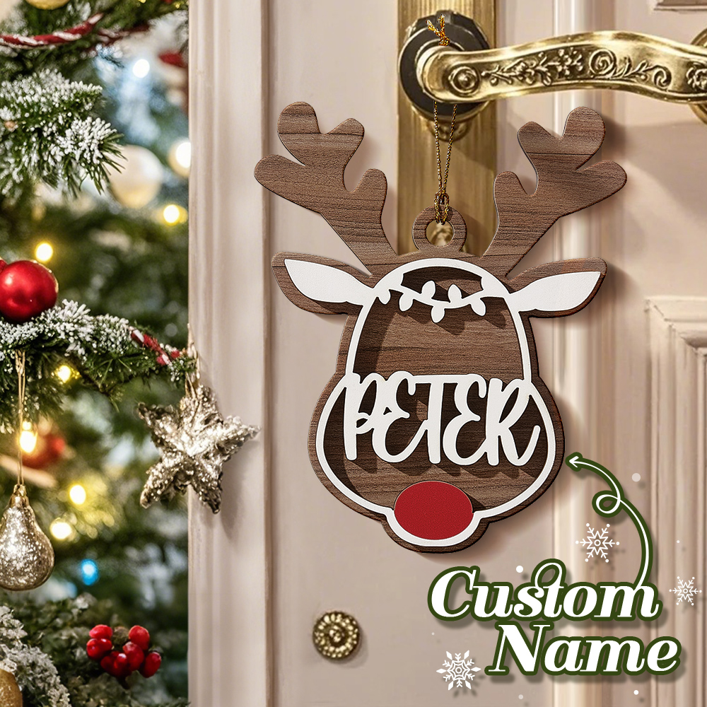 Personalized Reindeer Ornament with Name Christmas Tree Decorations Gift-Blongser
