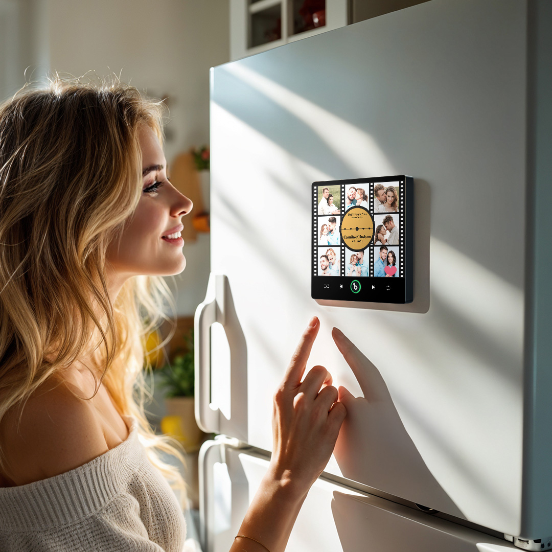 FridgeBeats Frameless New 4.0 Upgrade Custom Music Fridge Magnet Film Photo Collage Style Fridge Magnet Gift for Lover-Blongser