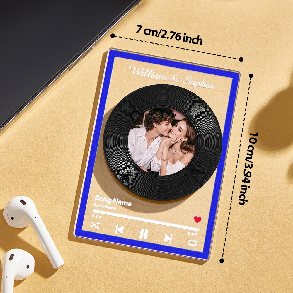 Personalized NFC Vinyl Record Plaque Rotatable Vinyl Record Music Plaque Gift for Lover-Blongser